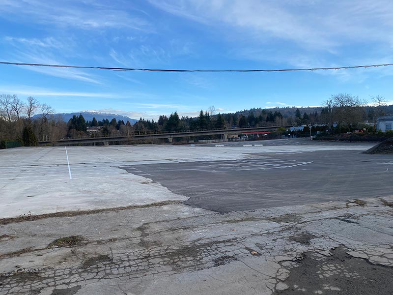 The empty parking lot of think global solution at Burnaby, BC