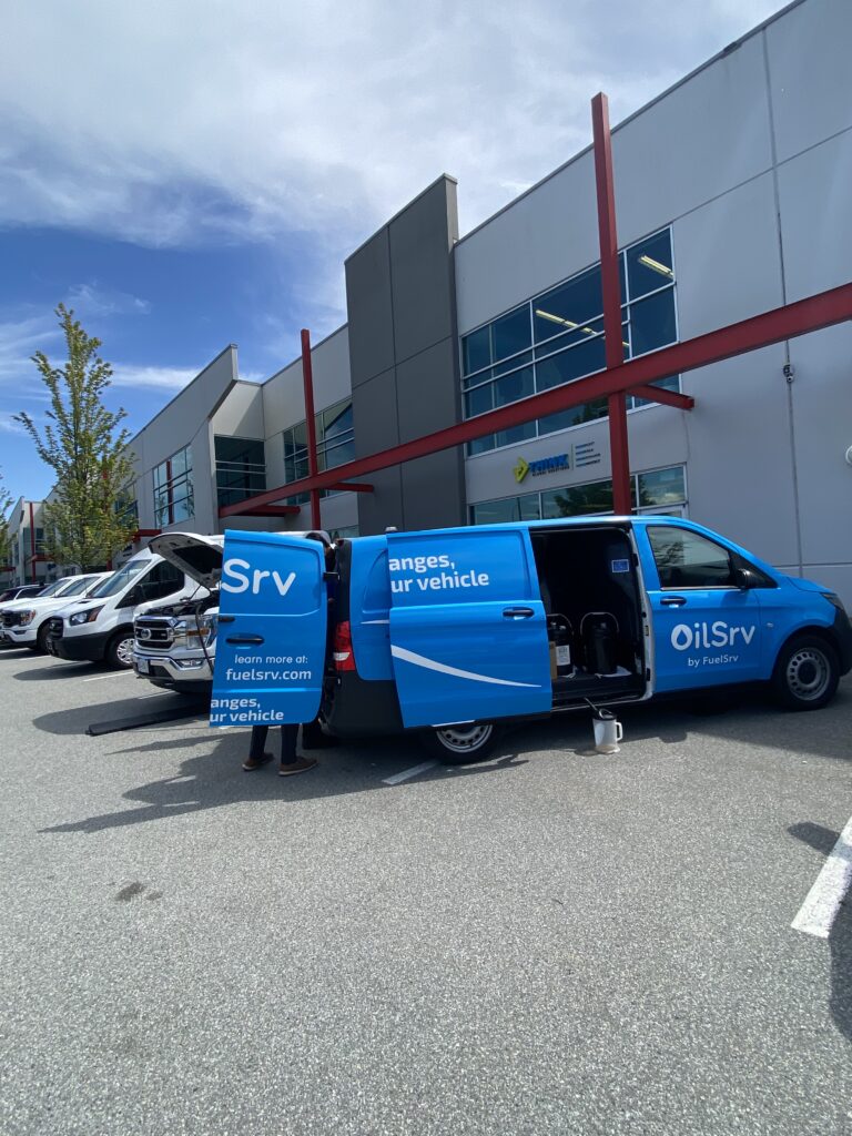 OilSrv fuel delivery truck operated by a fleet management vendor in Canada