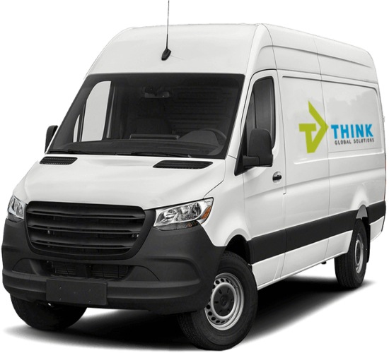 The  think global solutions van at  Burnaby, BC.