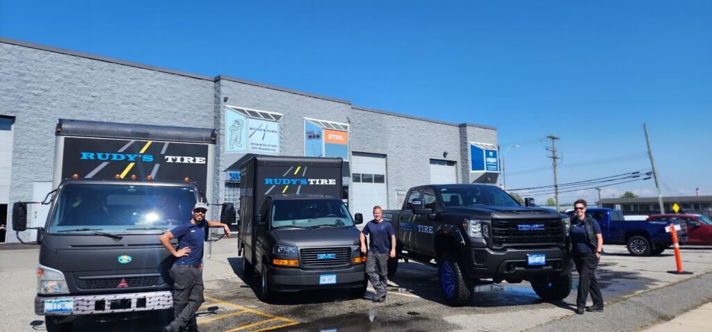 The Rudy's Tire Trucks for Fleet Management in Burnaby, BC. 